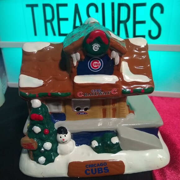 Chicago Cubs Railway Christmas Village 2012 Forever Collectibles MLB Decor - Picture 1 of 8